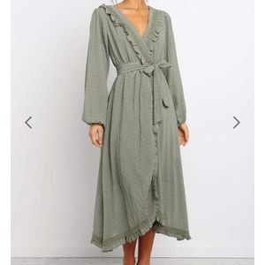 Sage green wrap dress